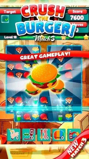 crush the burger（粉碎汉堡豪华三消）