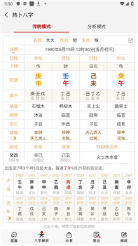 热卜八字排盘