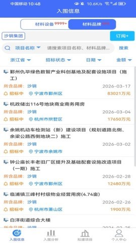 行行入围信息
