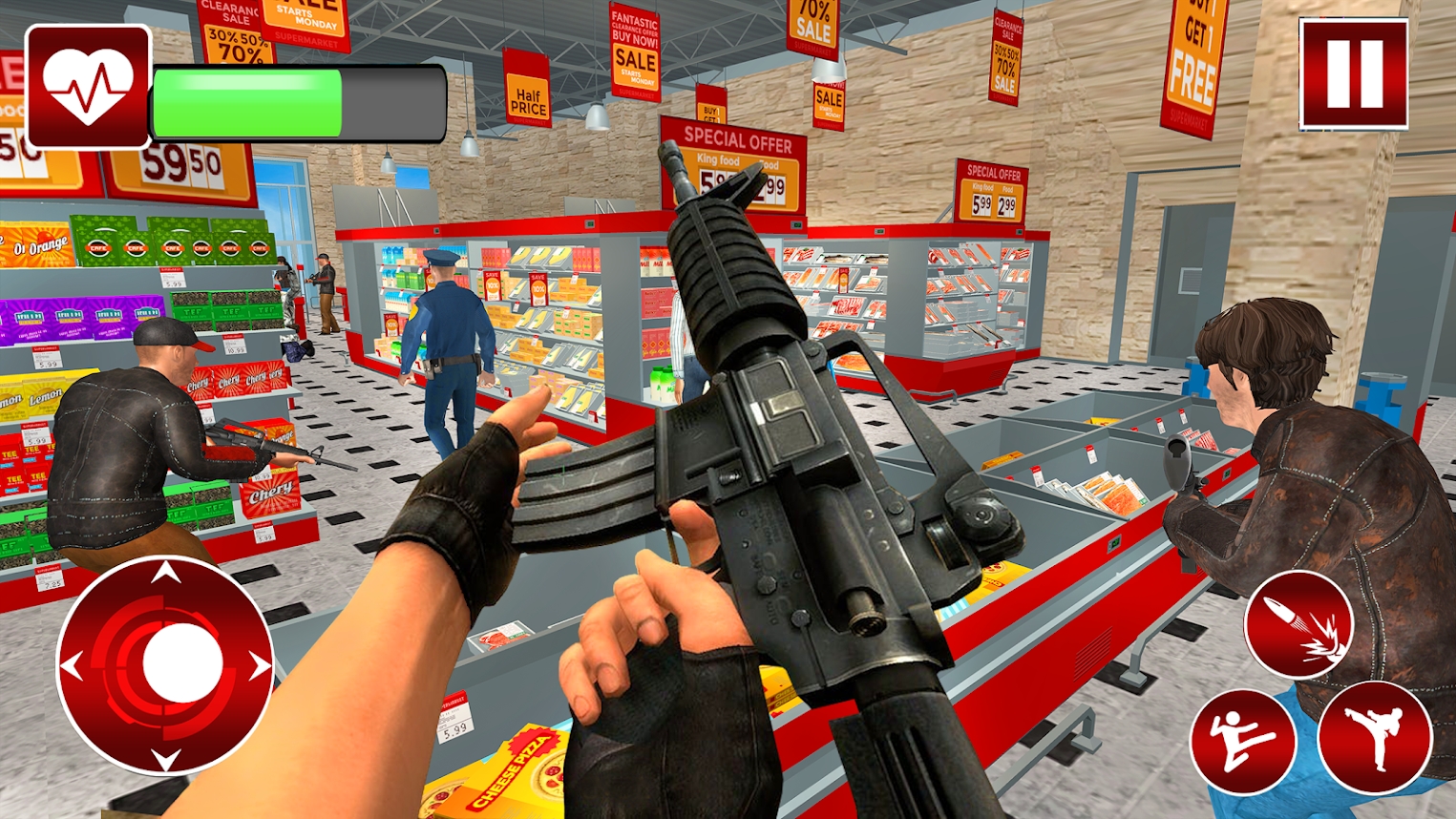Super Market Robbery Mall shooting(真实市场枪击）