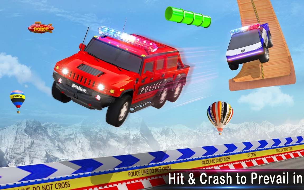 Police Car Ramp Stunts（警察坡道汽车特技）