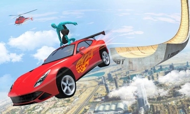 rampcargtracingnewcarstuntsgames（超级英雄巨浪坡道）