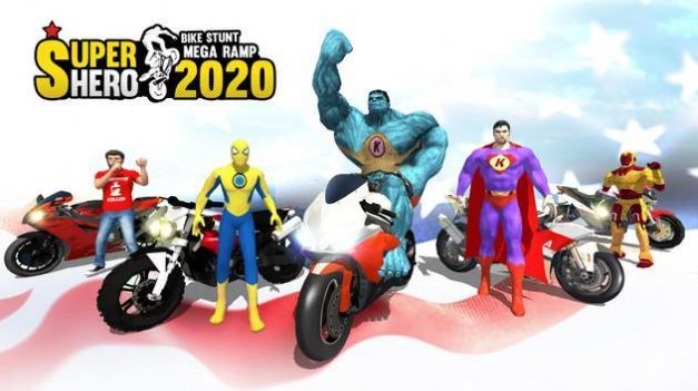 Super Hero Bike Stunts Mega Ramp 2020（超级英雄自行车超级坡道）
