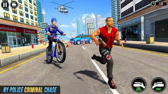 us police bmx bicycle gangster chase