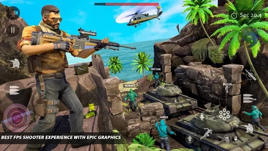 Real Commando free shooting games（反恐怖枪击精英突击队射击）