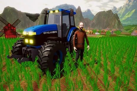 Heavy Duty Farm Tractor Driving: Thresher Machine