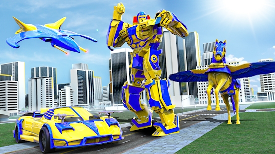 Flying Horse Car Robot Transform Space Robot Game