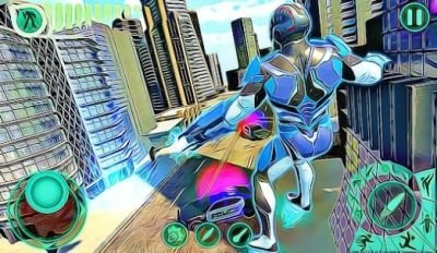 Grand City Flying Hero - Robot Rescue Games 2021