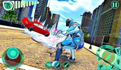 Grand City Flying Hero - Robot Rescue Games 2021