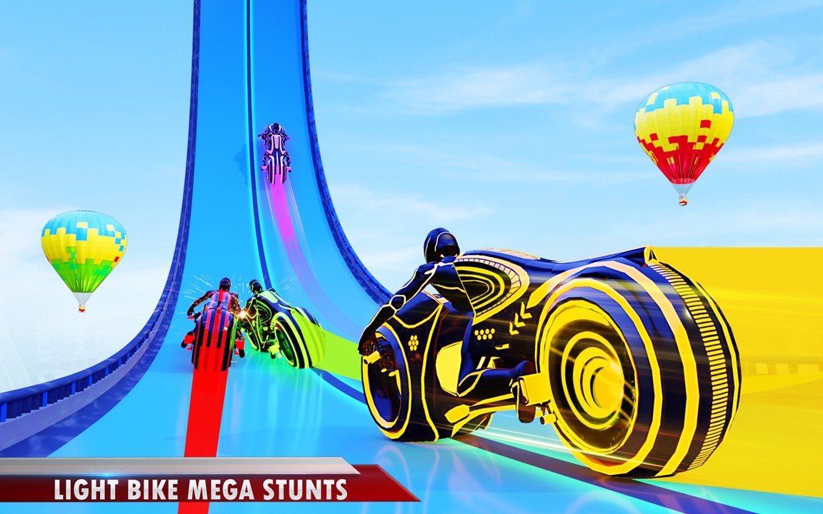 Light Bike Stunt（超级坡道摩托车）