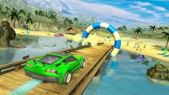 Water Impossible Car Race（水上冲浪车）