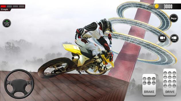 Impossible Mega ramp moto bike Rider: Superhero 3D