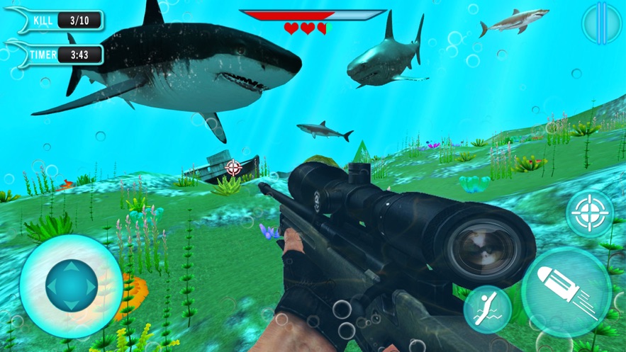 hungry shark sniper 3d（鲨鱼猎手3D）