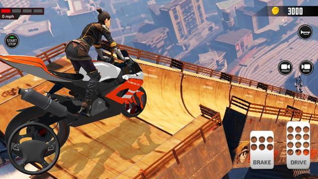 Impossible Mega ramp moto bike Rider: Superhero 3D
