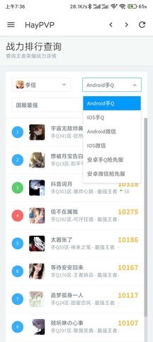 王者荣耀战力查询器