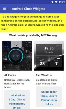 Android Clock Widgets