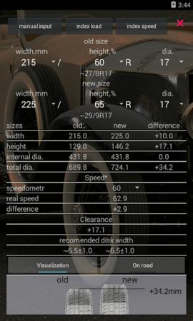 轮胎计算器（Tire size calculator）
