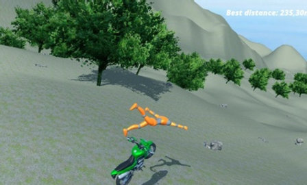 摩托物理下山模拟器（Motorcycle Ragdoll Fall）
