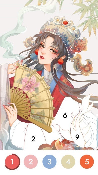 花花数字填色