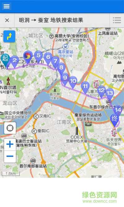 韩国中文地图