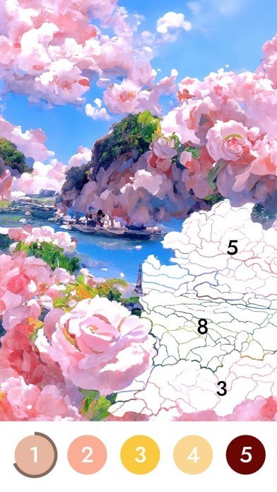 花花数字填色