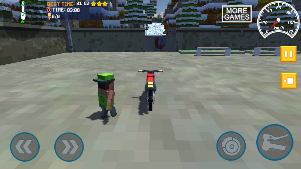 Blocky Moto Bike SIM: Winter Breeze