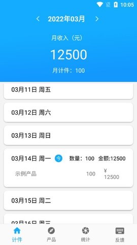 计件工资记账