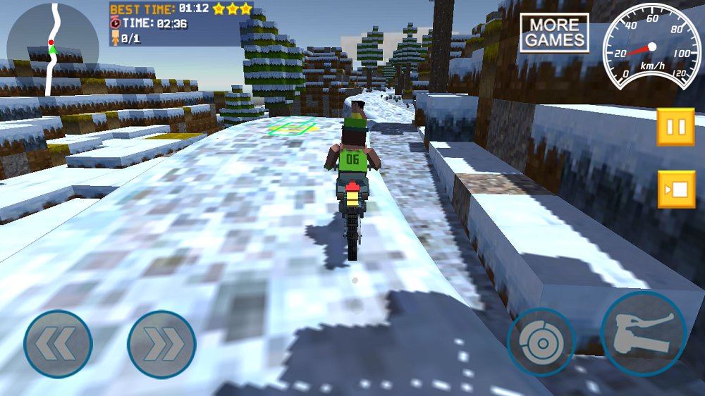 Blocky Moto Bike SIM: Winter Breeze