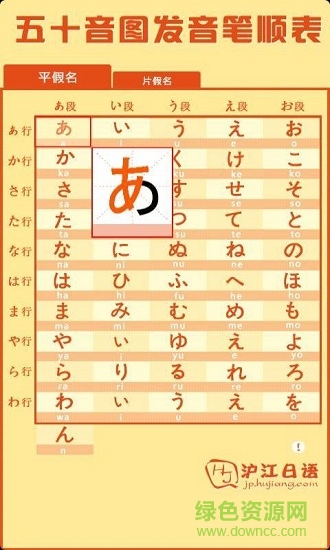 日语五十音图