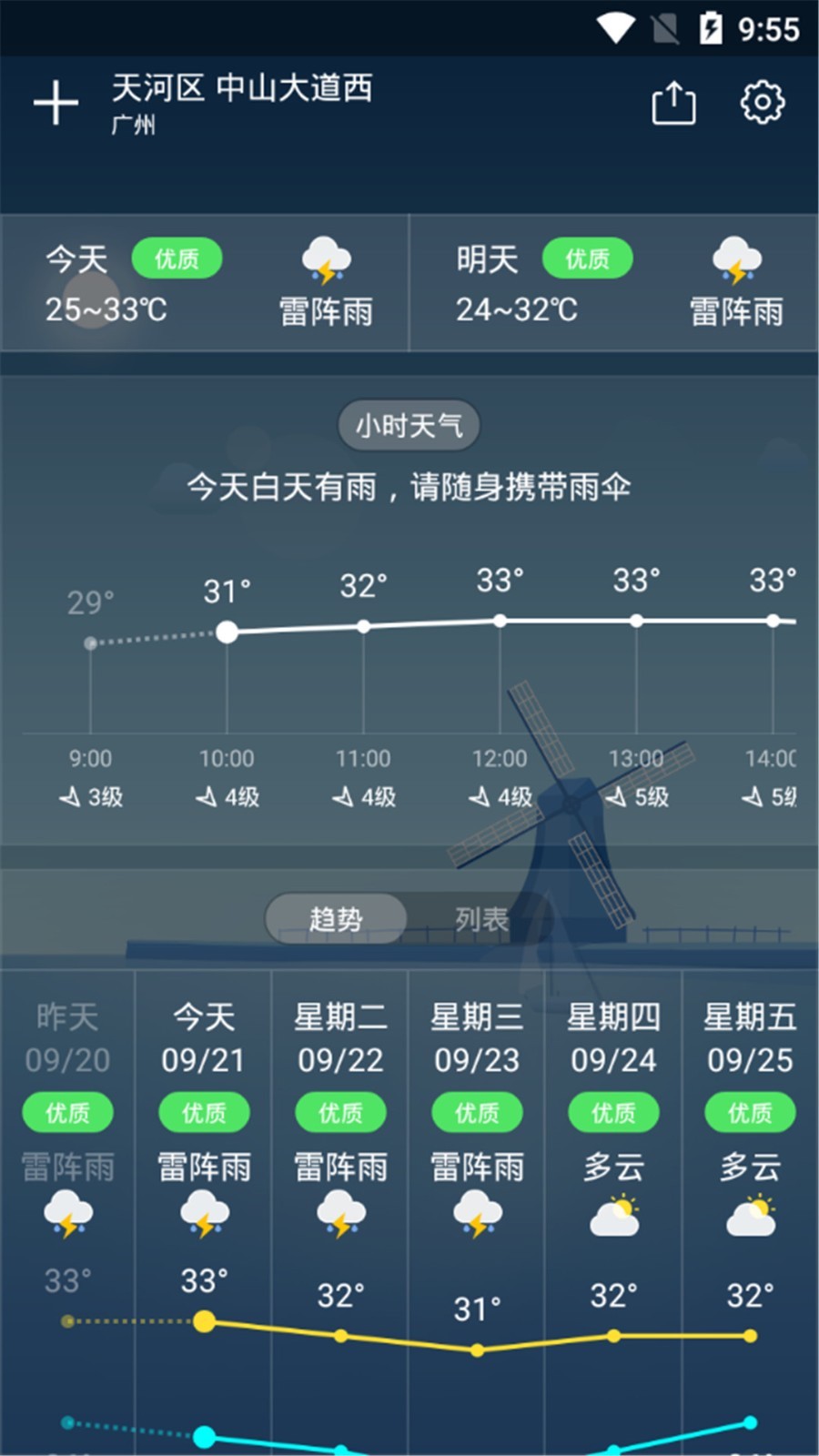 准时降雨天气预报