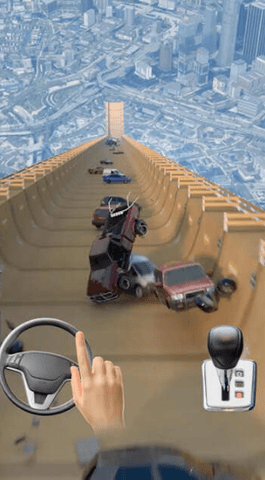 汽车跳撞