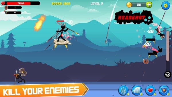 战斗火柴人弓箭手英雄游戏(stickman archer hero)