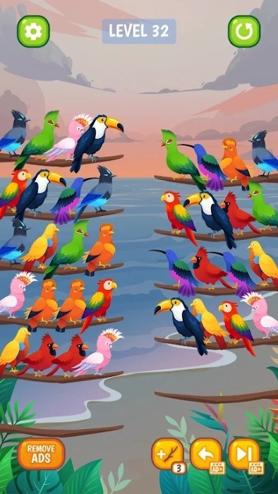 鸟类分类颜色拼图游戏(bird sort color puzzle)