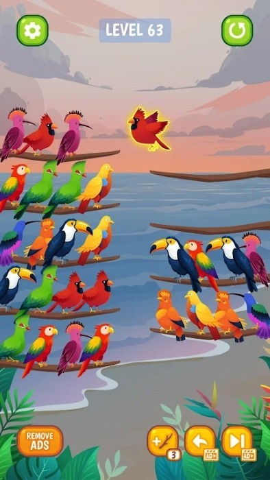 鸟类分类颜色拼图游戏(bird sort color puzzle)