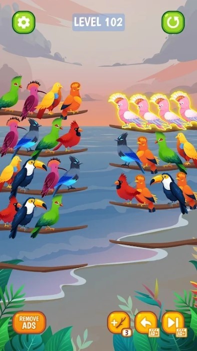 鸟类分类颜色拼图游戏(bird sort color puzzle)