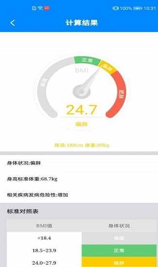 体质指数计算器