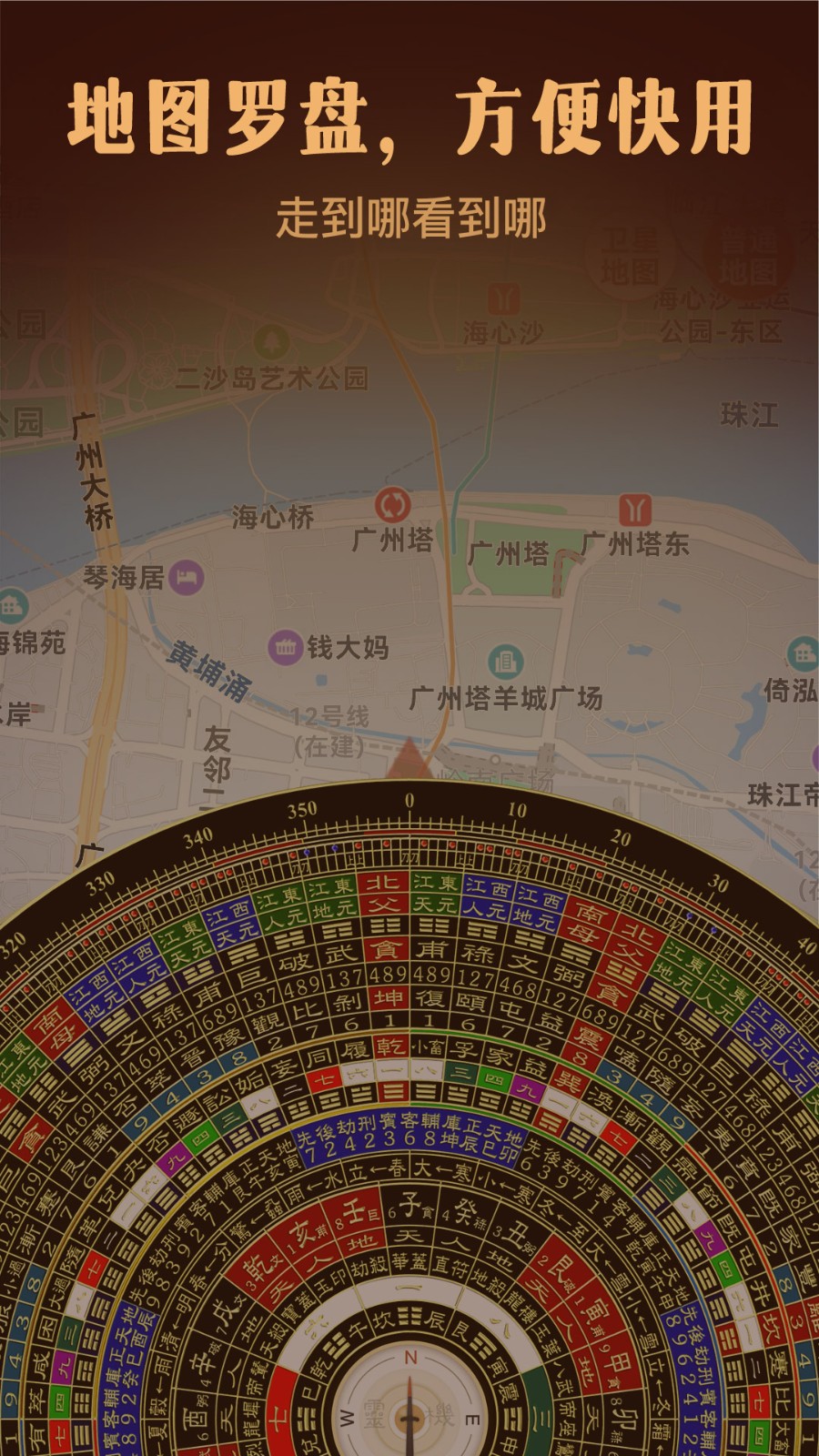 实景罗盘指南针